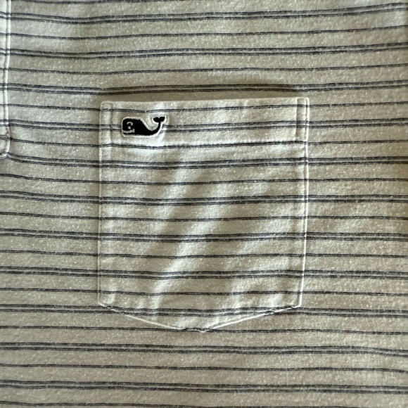 Vineyard Vines Edgartown Men's White and Navy Striped Polo Shirt Size L - Picture 7 of 9